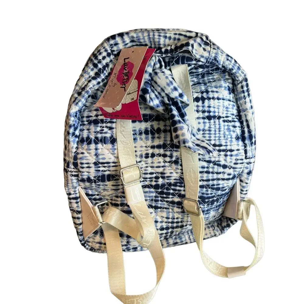 Betsey Johnson Travel Backpack Blue Tie Dye Print